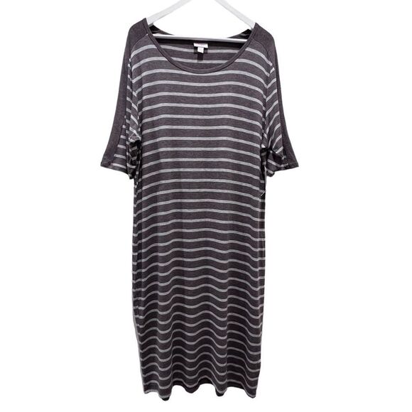 Plus Size Brown White Striped Bodycon LuLaRoe Bodycon Julia - Picture 5 of 11